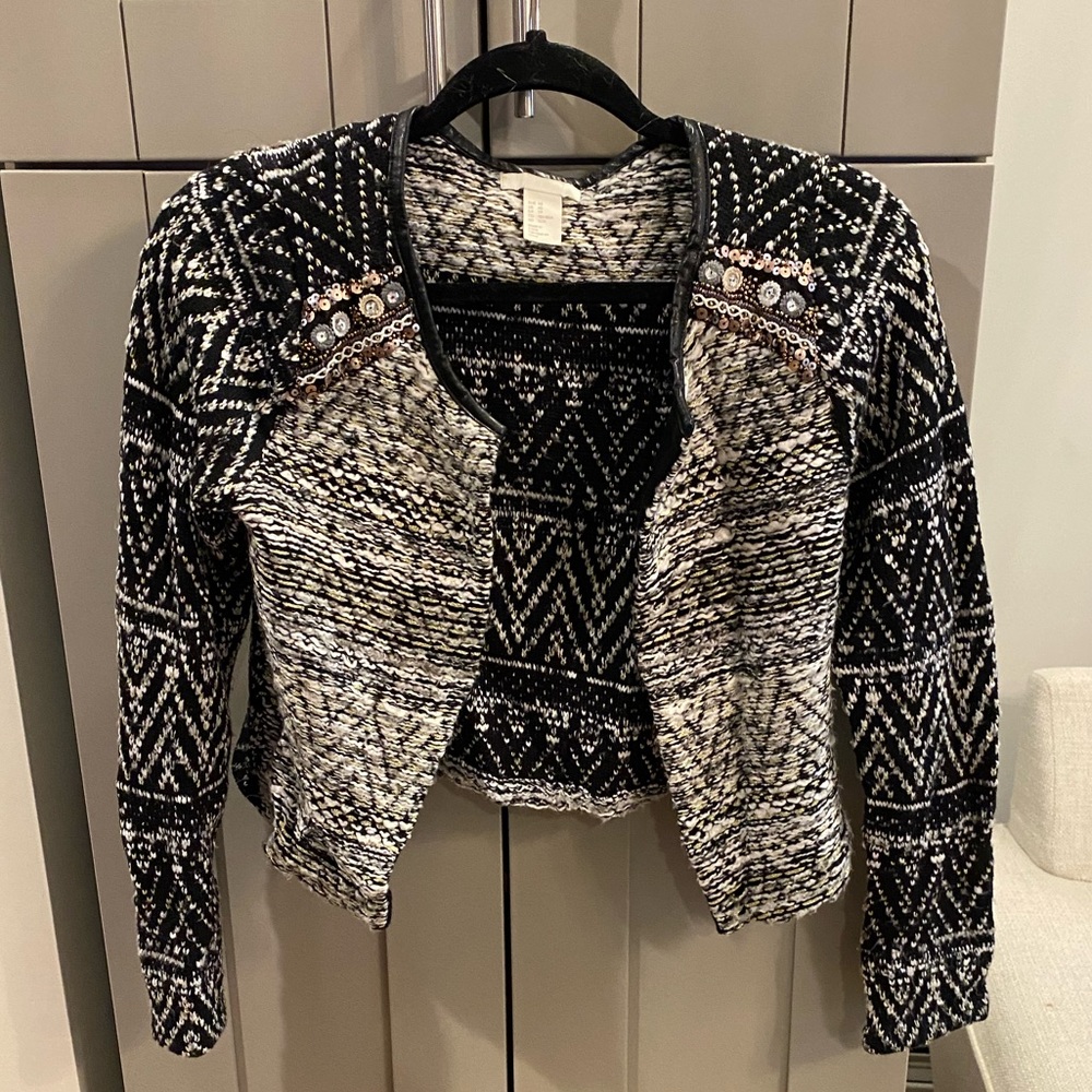 H&M Mid crop embellished blazer